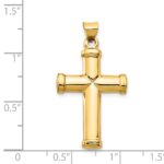 14k Polished Stamping Cross Pendant - Image 4