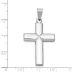 14k White Gold Stamping Cross Pendant - Image 4