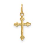 14k Polished Small Budded Cross Charm
