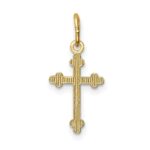 14k Polished Small Budded Cross Charm - Image 4