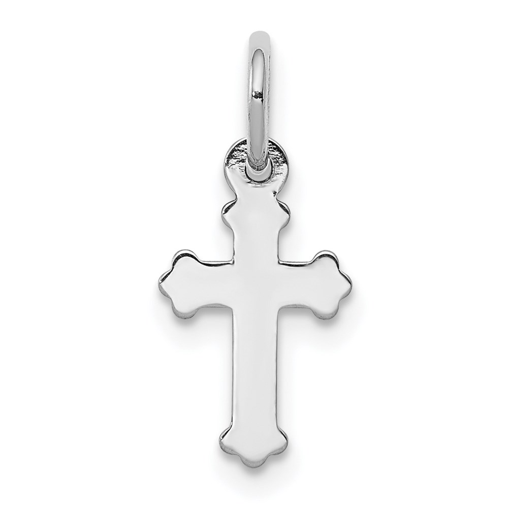 K6250.jpg 14k White Gold Mini Polished Cross Charm - Image 1