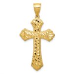 14k Diamond-cut Budded Cross Pendant