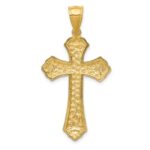 14k Diamond-cut Budded Cross Pendant - Image 4