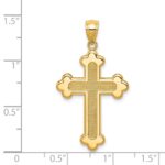 14K Satin and Polished Budded Cross Pendant - Image 3
