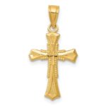14k Diamond-cut Cross Pendant