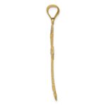 14k and White Rhodium Diamond-cut Cross Pendant - Image 2