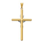 14k Two-Tone Polished INRI Crucifix Pendant - Image 4