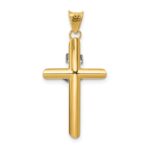 14k Two-Tone Polished INRI Crucifix Pendant - Image 4