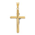 14k Two-Tone Polished INRI Crucifix Pendant - Image 4