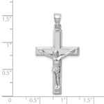 14k White Gold Polished Crucifix Pendant - Image 4