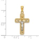 14k Two-tone Polished Crucifix Pendant - Image 4