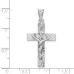 14k White Gold Crucifix Pendant - Image 4