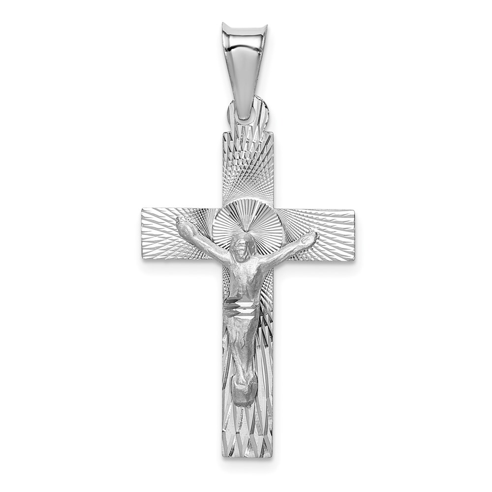 K6307.jpg 14k White Gold Crucifix Pendant - Image 1