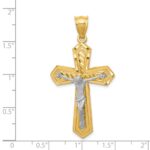 14k Two-tone Diamond-cut Passion Crucifix Pendant - Image 3
