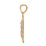 14k Two-tone with White Rhodium Diamond-cut Our Lady of Guadalupe Rectangular Pendant - Image 2