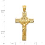 14k Polished San Benito Solid 2-Sided Crucifix Pendant - Image 3