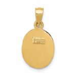 14K Satin and Diamond-Cut Baptism Oval Pendant - Image 4