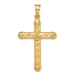 14k Hollow Diamond-cut Cross Pendant