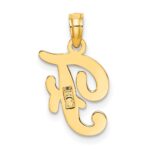 14KY Script Letter F Initial Pendant - Image 4