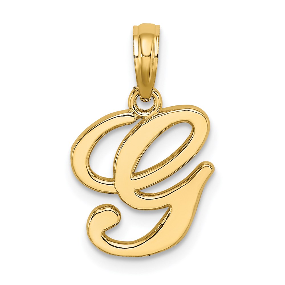 K6422G.jpg 14KY Script Letter G Initial Pendant - Image 1