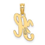 14KY Script Letter H Initial Pendant - Image 4