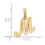 14KY Script Letter M Initial Pendant - Image 3