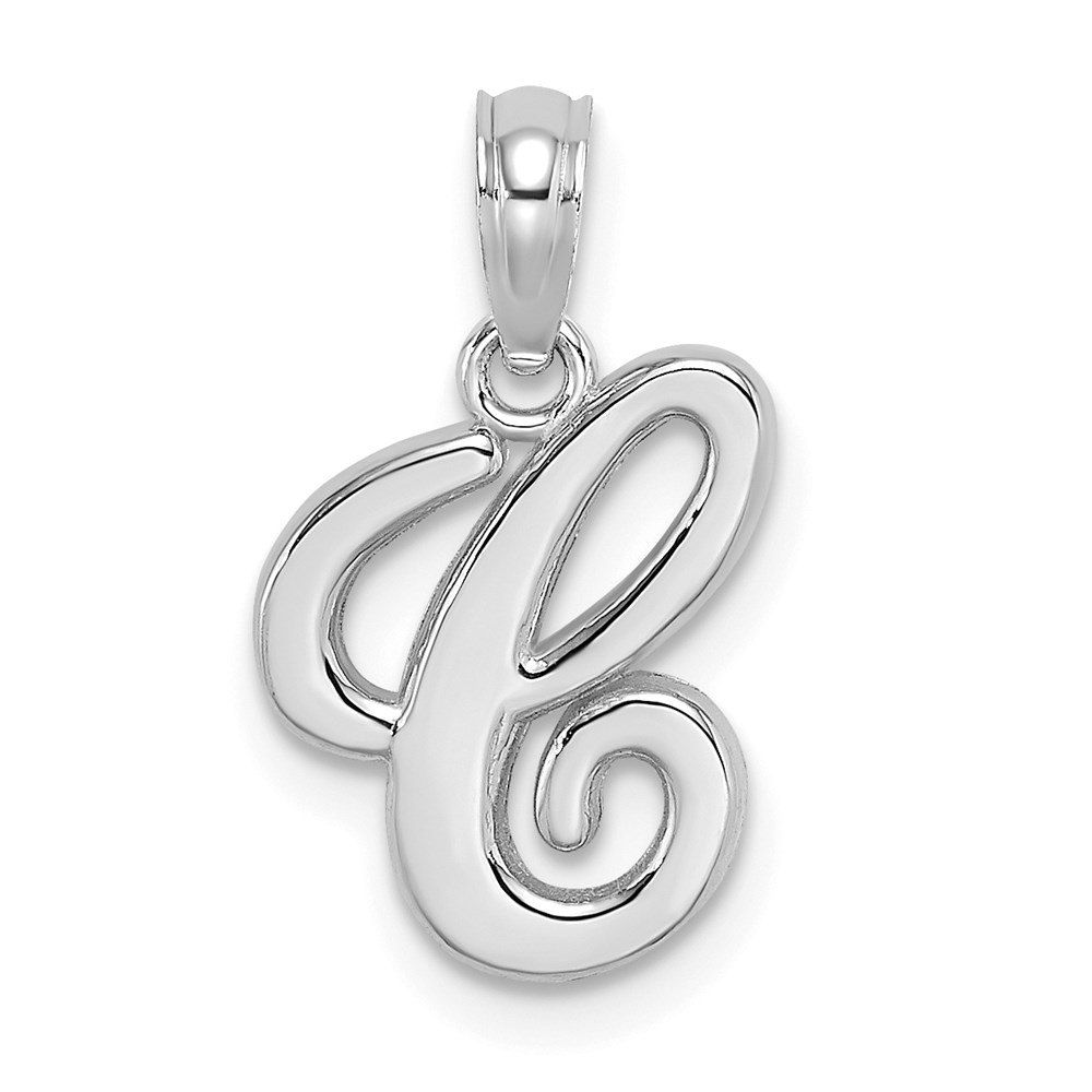K6422WC.jpg 14KW White Gold Script Letter C Initial Pendant - Image 1