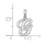 14KW White Gold Script Letter G Initial Pendant - Image 3