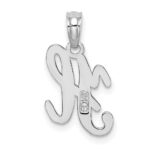 14KW White Gold Script Letter H Initial Pendant - Image 4