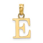 14K Polished Block Letter E Initial Pendant