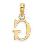14K Polished Block Letter G Initial Pendant - Image 4