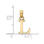 14k Polished Block Letter L Initial Pendant - Image 3