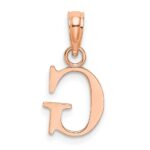 14K Rose Gold Polished Block Letter G Initial Pendant - Image 3