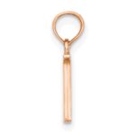 14K Rose Gold Polished Block Letter N Initial Pendant - Image 2
