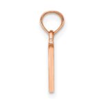 14K Rose Gold Polished Block Letter V Initial Pendant - Image 2