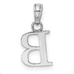 14KW Polished Block Letter B Initial Pendant - Image 4