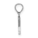 14K White Gold Polished Block Letter Y Initial Pendant - Image 2