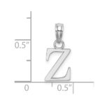 14K White Gold Polished Block Letter Z Initial Pendant - Image 3