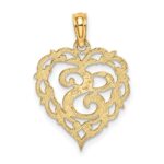 14KY Heart Script Letter S Initial Charm - Image 4