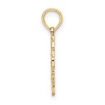 14KY Heart Script Letter T Initial Charm - Image 2