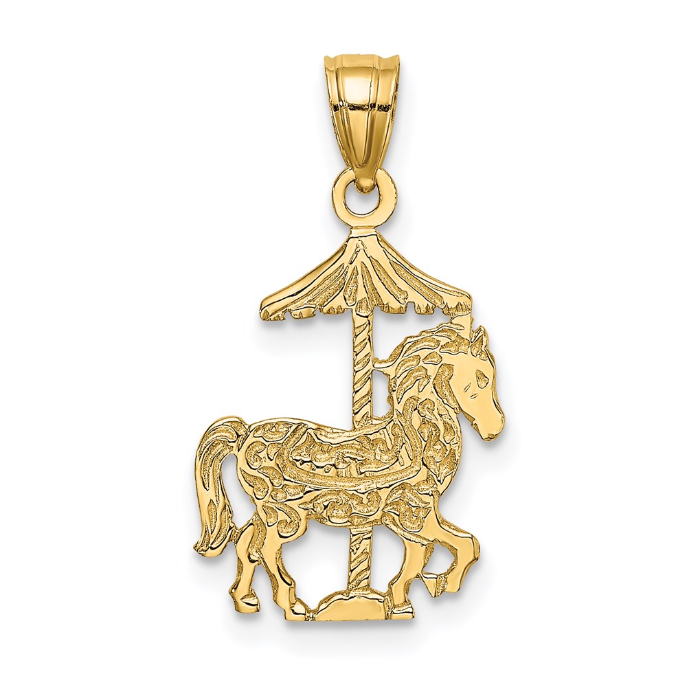 K6436.jpg 14K Carousel Horse Charm - Image 1