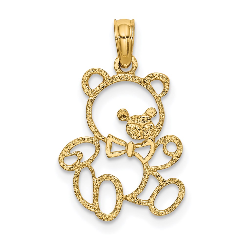 K6439.jpg 14K Cut out Teddy Bear Charm - Image 1