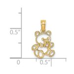 14K Cut out Teddy Bear Charm - Image 3