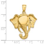 14K 2-D Elephant Head with Twisted Trunk Charm - Image 3
