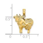 14K Polished Playful Cow Charm - Image 3