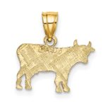 14K Flat and Textured Cow Charm - Image 4