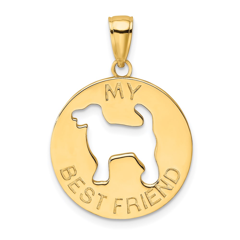 K6456.jpg 14K MY BEST FRIEND with Cut-out Dog Charm - Image 1