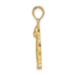 14K Textured Sitting Cat Charm - Image 2