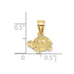 14K Flat and Textured Mini Turtle Charm - Image 3