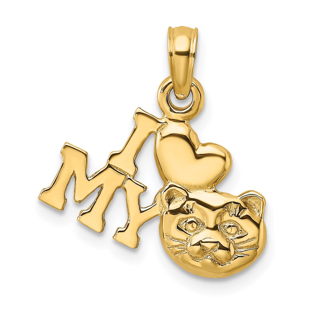 K6488.jpg 14K I HEART MY CAT Charm - Image 1